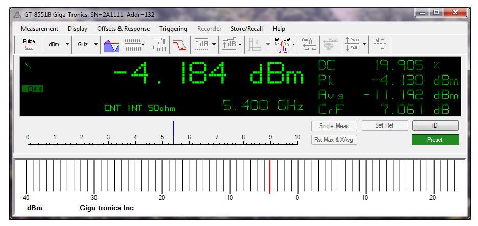 GT-8551B USB Power Sensor Application Software screenshot